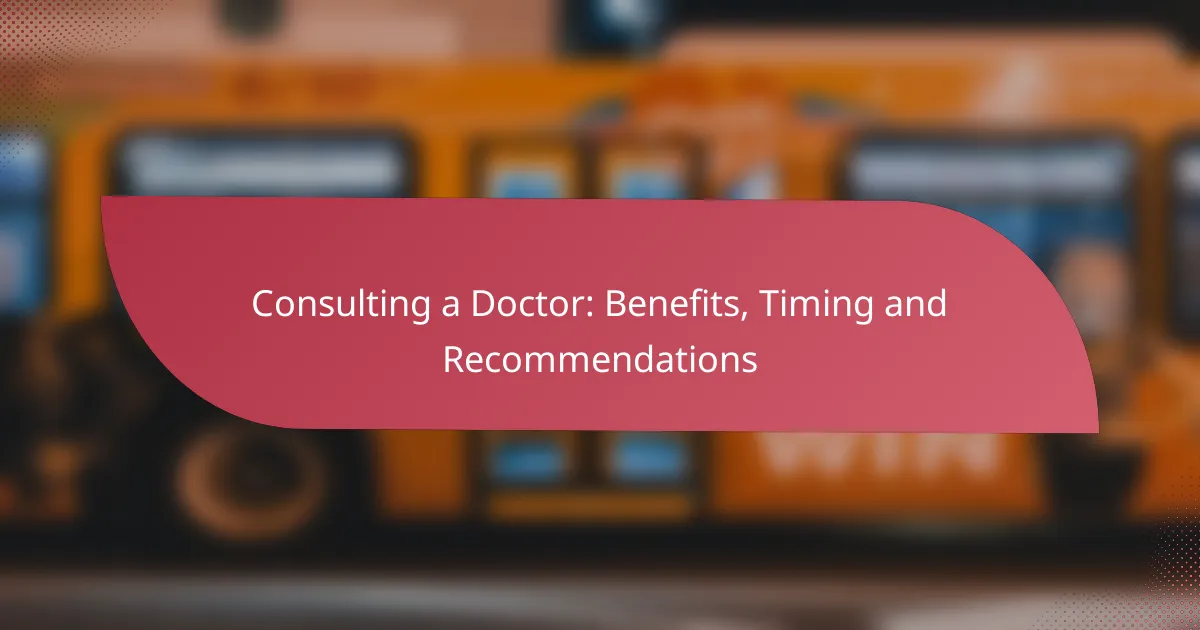 Consulting a Doctor: Benefits, Timing and Recommendations