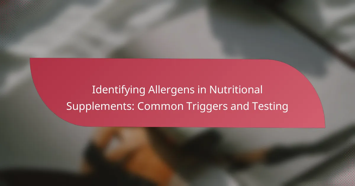 Identifying Allergens in Nutritional Supplements: Common Triggers and Testing