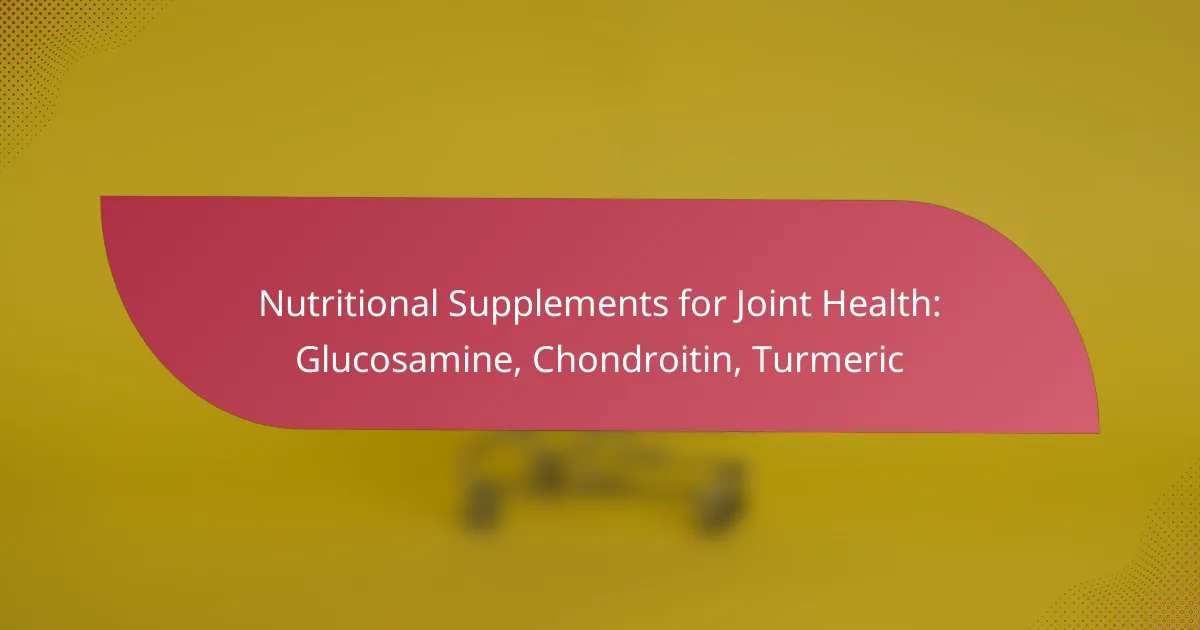 Nutritional Supplements for Joint Health: Glucosamine, Chondroitin, Turmeric