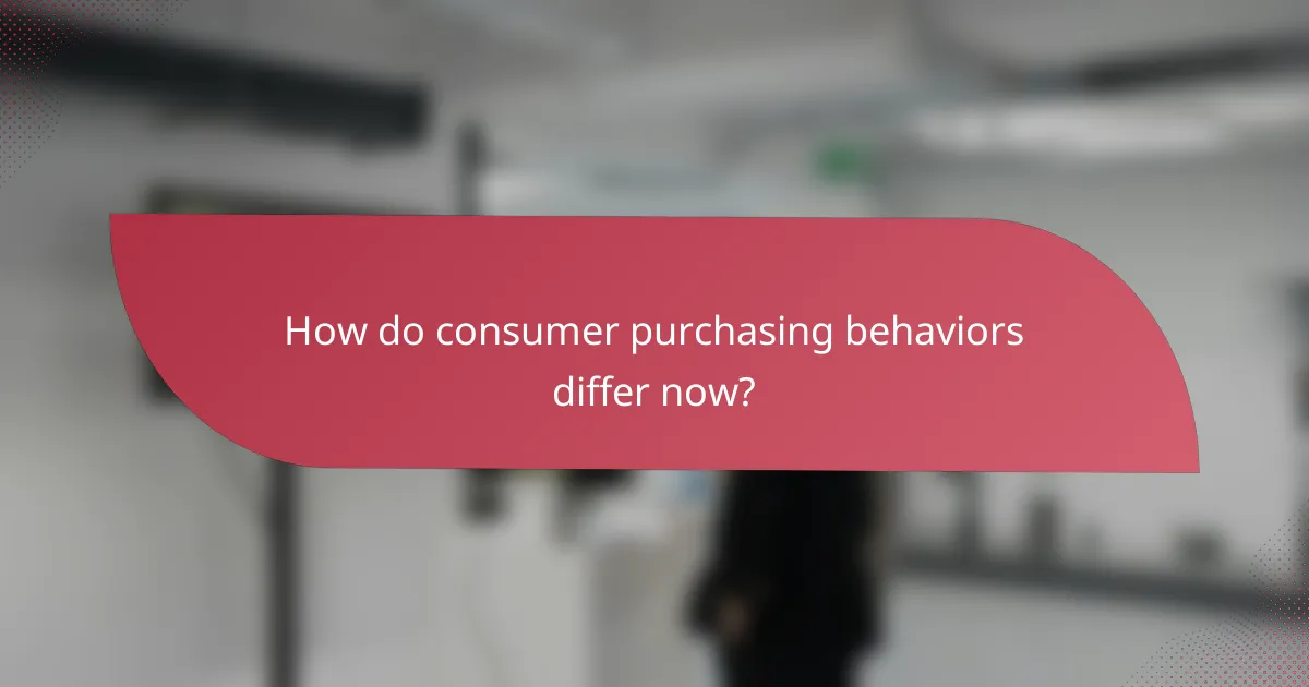 How do consumer purchasing behaviors differ now?
