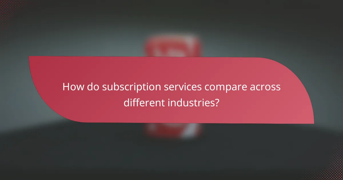 How do subscription services compare across different industries?
