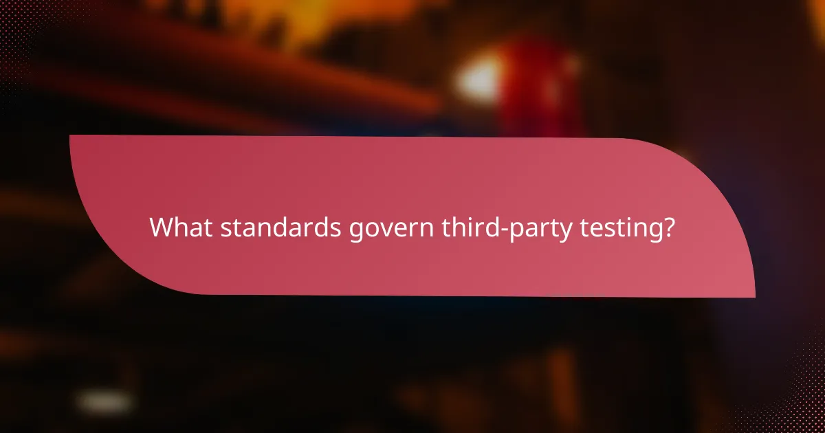 What standards govern third-party testing?